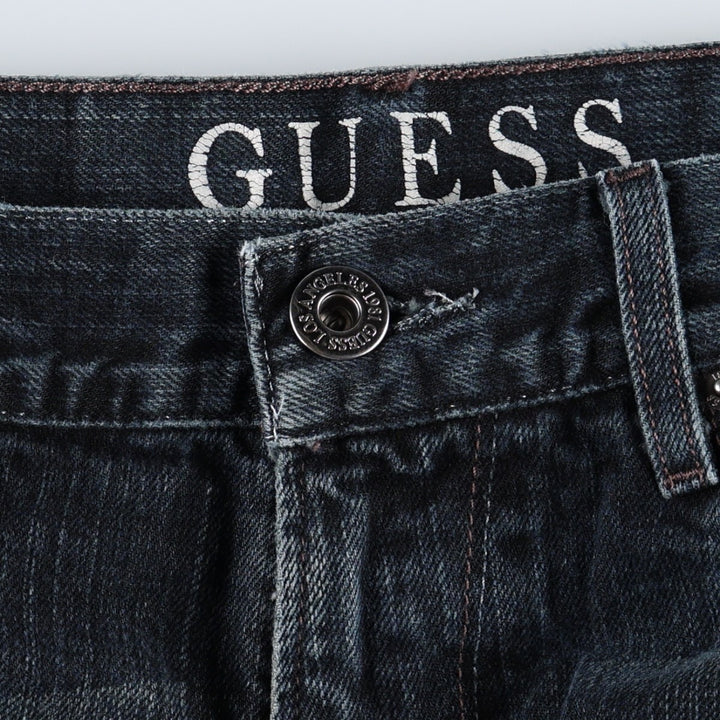 Guess Rebel Straight Leg Denim Pants, Men's W34 (approx.) cotton navy blue type Vintage Second Hand