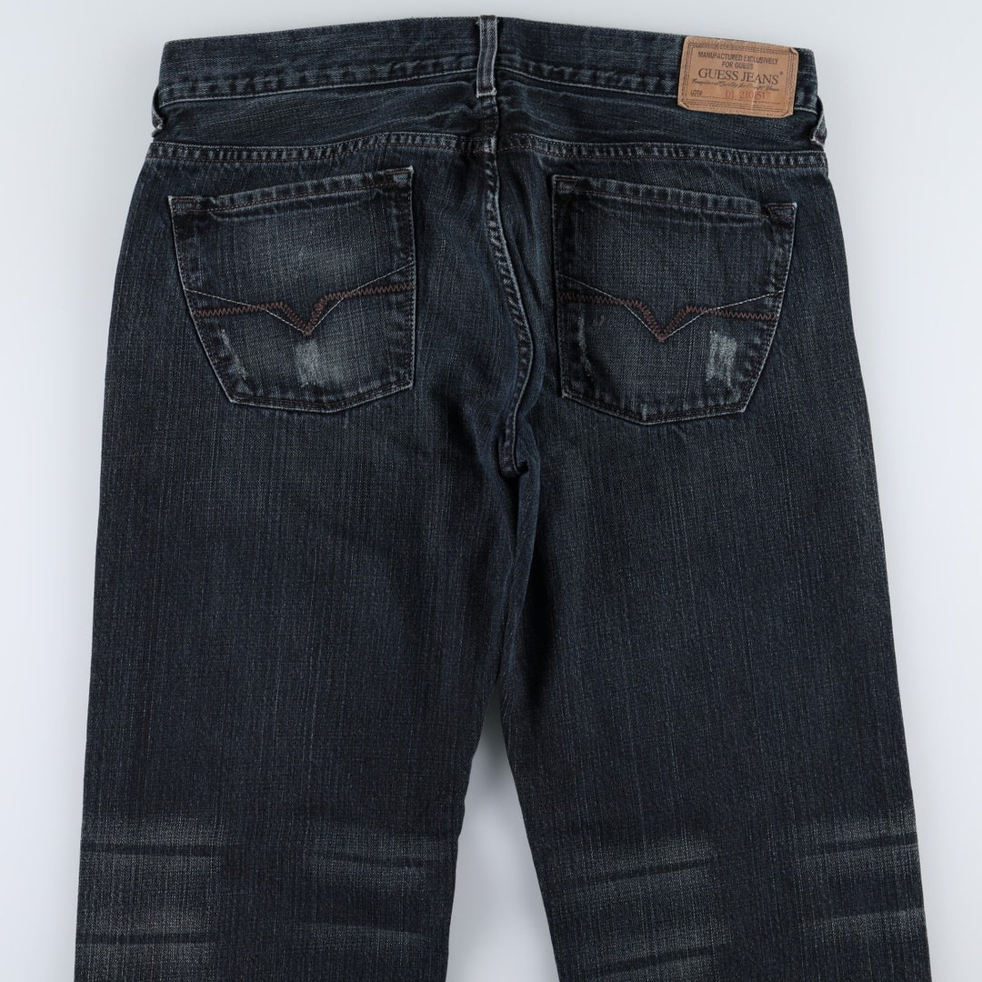 Guess Rebel Straight Leg Denim Pants, Men's W34 (approx.) cotton navy blue type Vintage Second Hand
