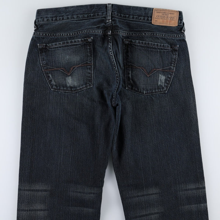 Guess Rebel Straight Leg Denim Pants, Men's W34 (approx.) cotton navy blue type Vintage Second Hand