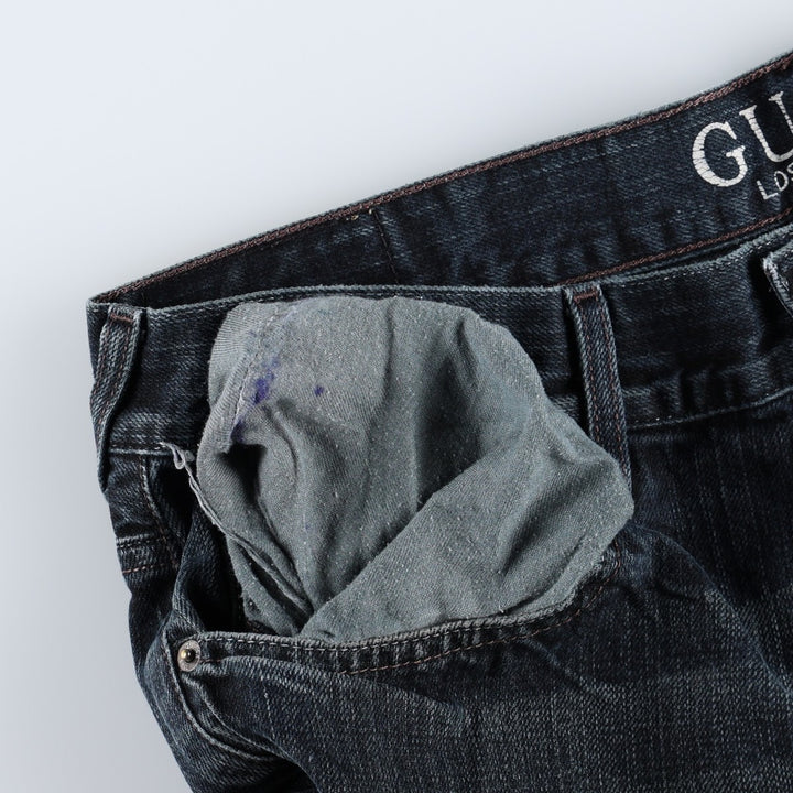 Guess Rebel Straight Leg Denim Pants, Men's W34 (approx.) cotton navy blue type Vintage Second Hand