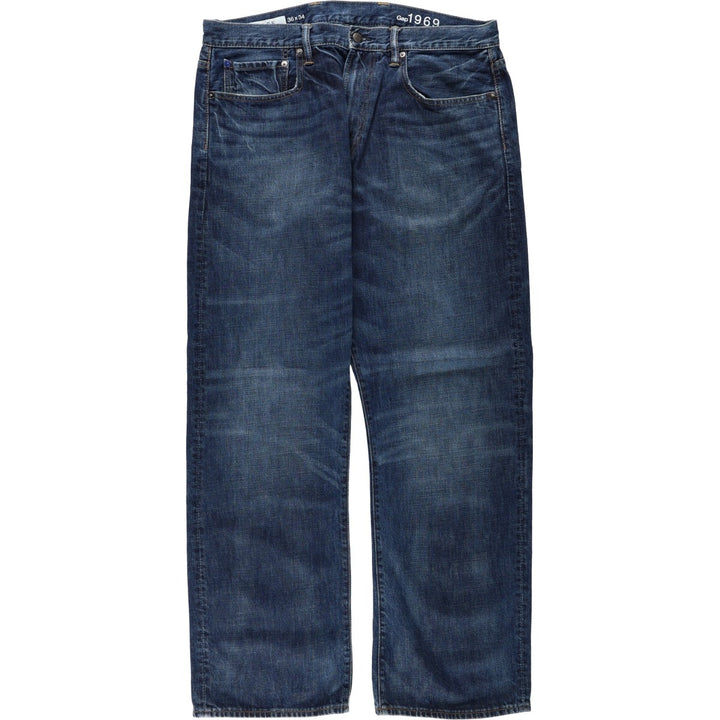 GAP 1969 LOOSE Straight Denim Pants, Men's W37 (approx.) cotton blue type Vintage Second Hand