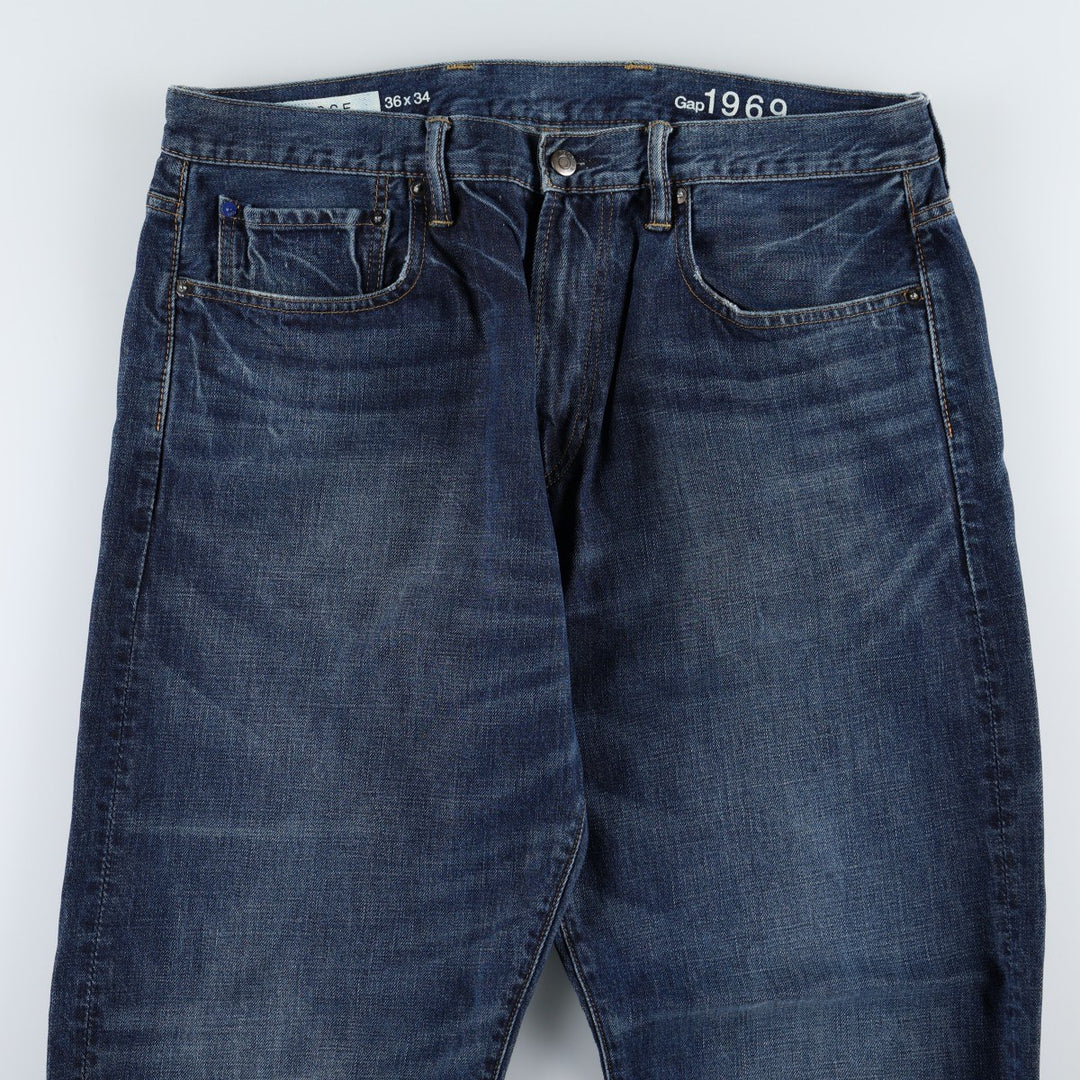 GAP 1969 LOOSE Straight Denim Pants, Men's W37 (approx.) cotton blue type Vintage Second Hand
