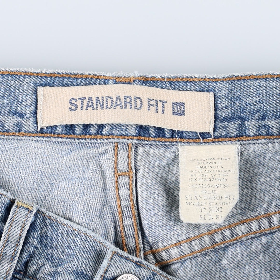 GAP STANDARD FIT Straight Denim Pants, Made in USA, Men's W33 (approx.) cotton blue type Vintage Second Hand