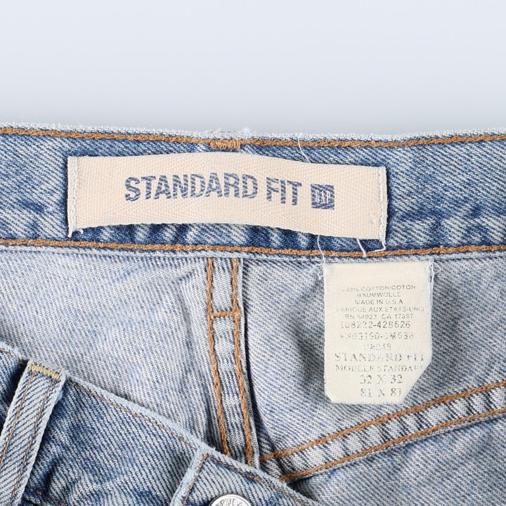 GAP STANDARD FIT Straight Denim Pants, Made in USA, Men's W33 (approx.) cotton blue type Vintage Second Hand