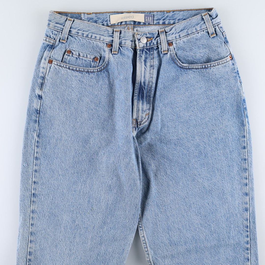 90s-00'S GAP GAP BLUE JEANS RELAXED FIT Tapered Denim Pants Made in USA Men's W34 equivalent cotton blue type Vintage Second Hand