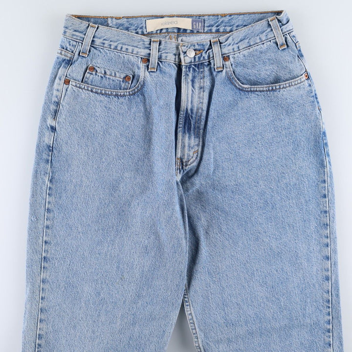 90s-00'S GAP GAP BLUE JEANS RELAXED FIT Tapered Denim Pants Made in USA Men's W34 equivalent cotton blue type Vintage Second Hand