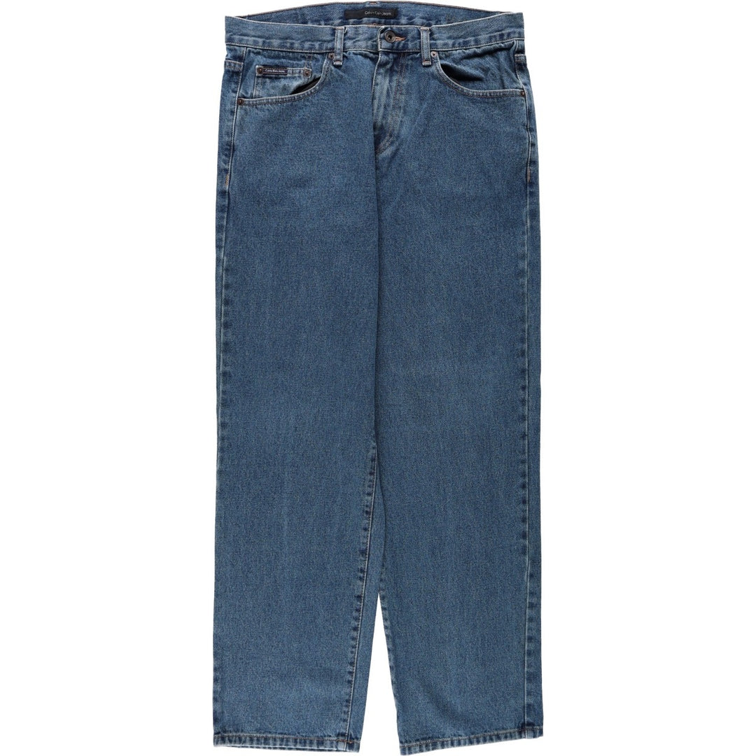 Calvin Klein JEANS Tapered denim pants for men, equivalent to w34 cotton blue type Vintage Second Hand