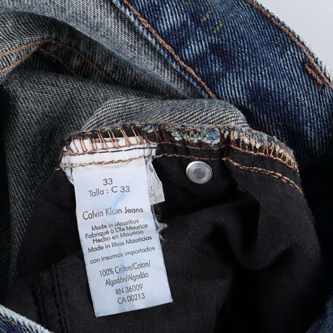 Calvin Klein JEANS Tapered denim pants for men, equivalent to w34 cotton blue type Vintage Second Hand
