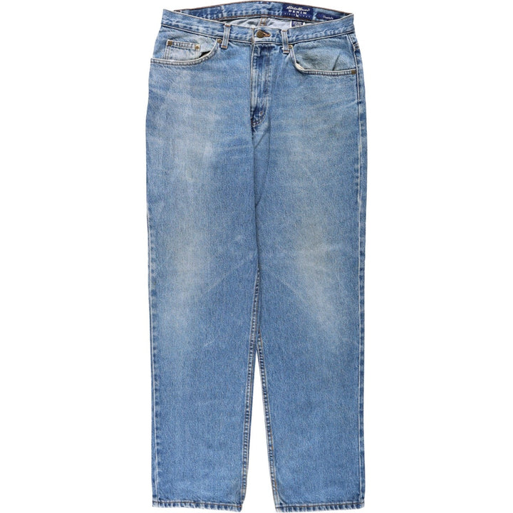 1990'S Eddie Bauer classic-fit tapered denim pants, men's size W33 (approx.), vintage. cotton blue type Vintage Second Hand