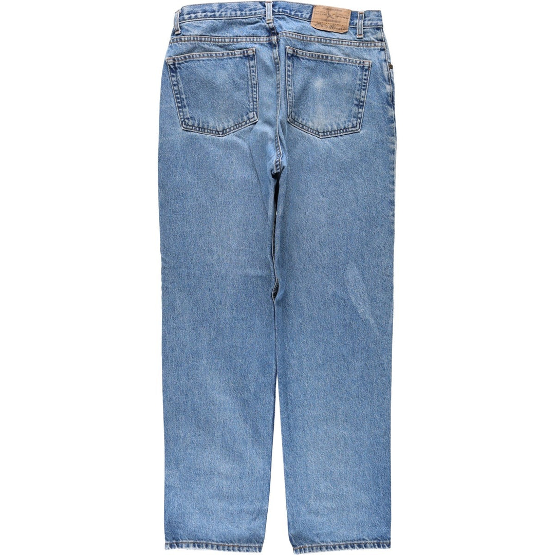 1990'S Eddie Bauer classic-fit tapered denim pants, men's size W33 (approx.), vintage. cotton blue type Vintage Second Hand