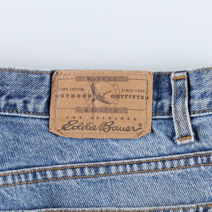 1990'S Eddie Bauer classic-fit tapered denim pants, men's size W33 (approx.), vintage. cotton blue type Vintage Second Hand