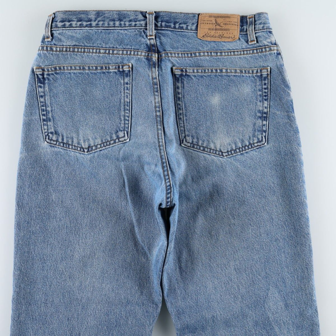 1990'S Eddie Bauer classic-fit tapered denim pants, men's size W33 (approx.), vintage. cotton blue type Vintage Second Hand