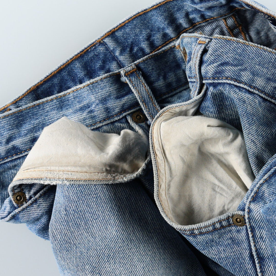1990'S Eddie Bauer classic-fit tapered denim pants, men's size W33 (approx.), vintage. cotton blue type Vintage Second Hand