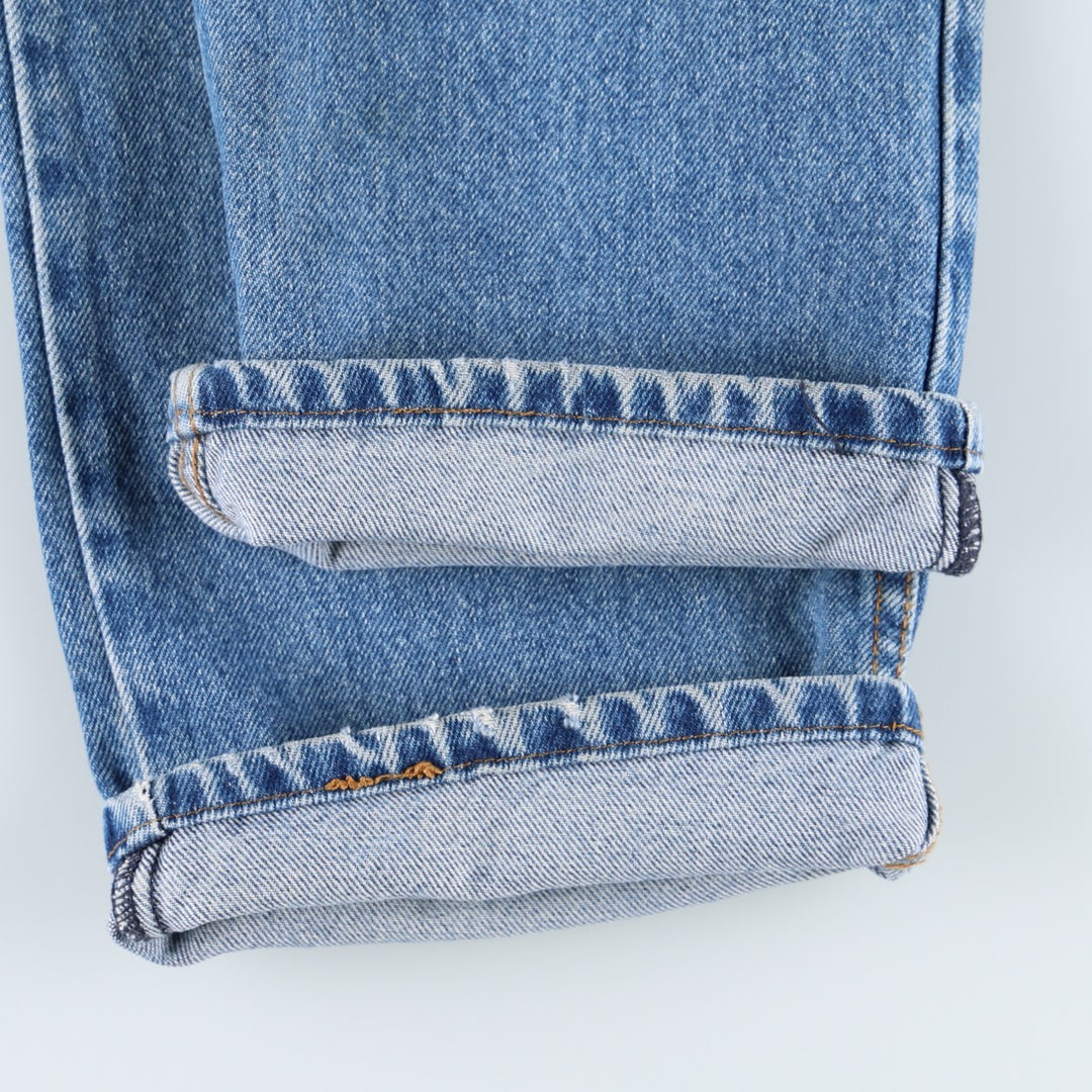 1990'S Eddie Bauer classic-fit tapered denim pants, men's size W33 (approx.), vintage. cotton blue type Vintage Second Hand