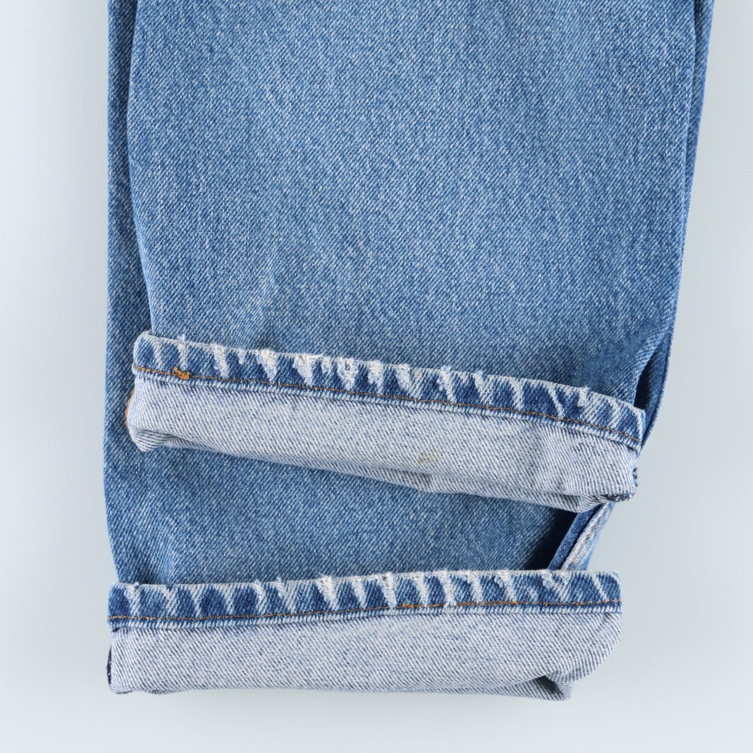 1990'S Eddie Bauer classic-fit tapered denim pants, men's size W33 (approx.), vintage. cotton blue type Vintage Second Hand