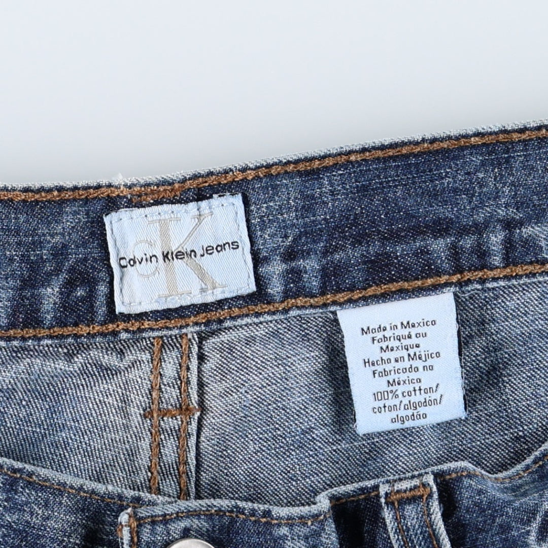 90s-00'S Calvin Klein JEANS straight denim pants, men's size W33 (approx.) cotton blue type Vintage Second Hand