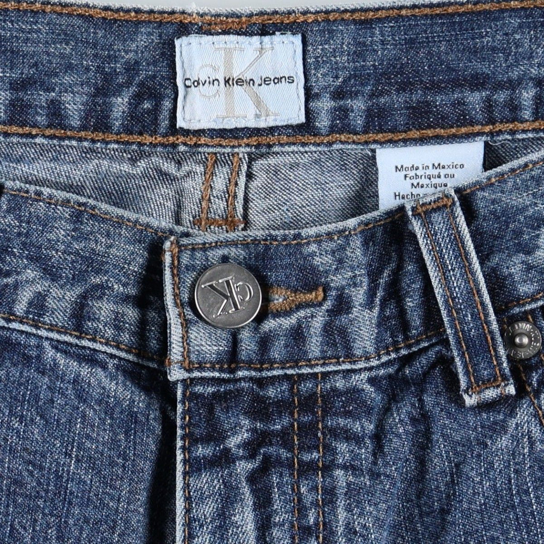 90s-00'S Calvin Klein JEANS straight denim pants, men's size W33 (approx.) cotton blue type Vintage Second Hand