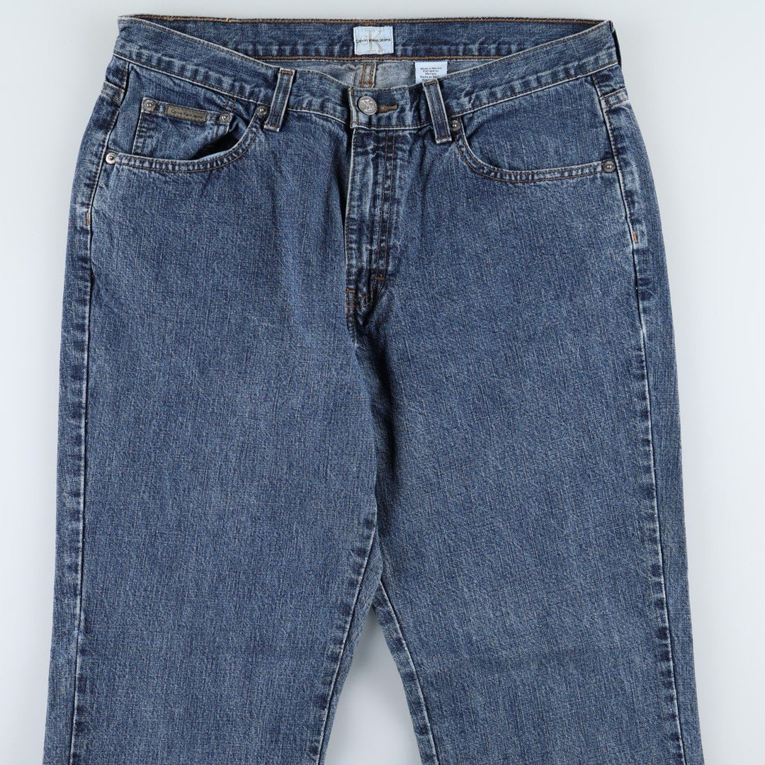 90s-00'S Calvin Klein JEANS straight denim pants, men's size W33 (approx.) cotton blue type Vintage Second Hand