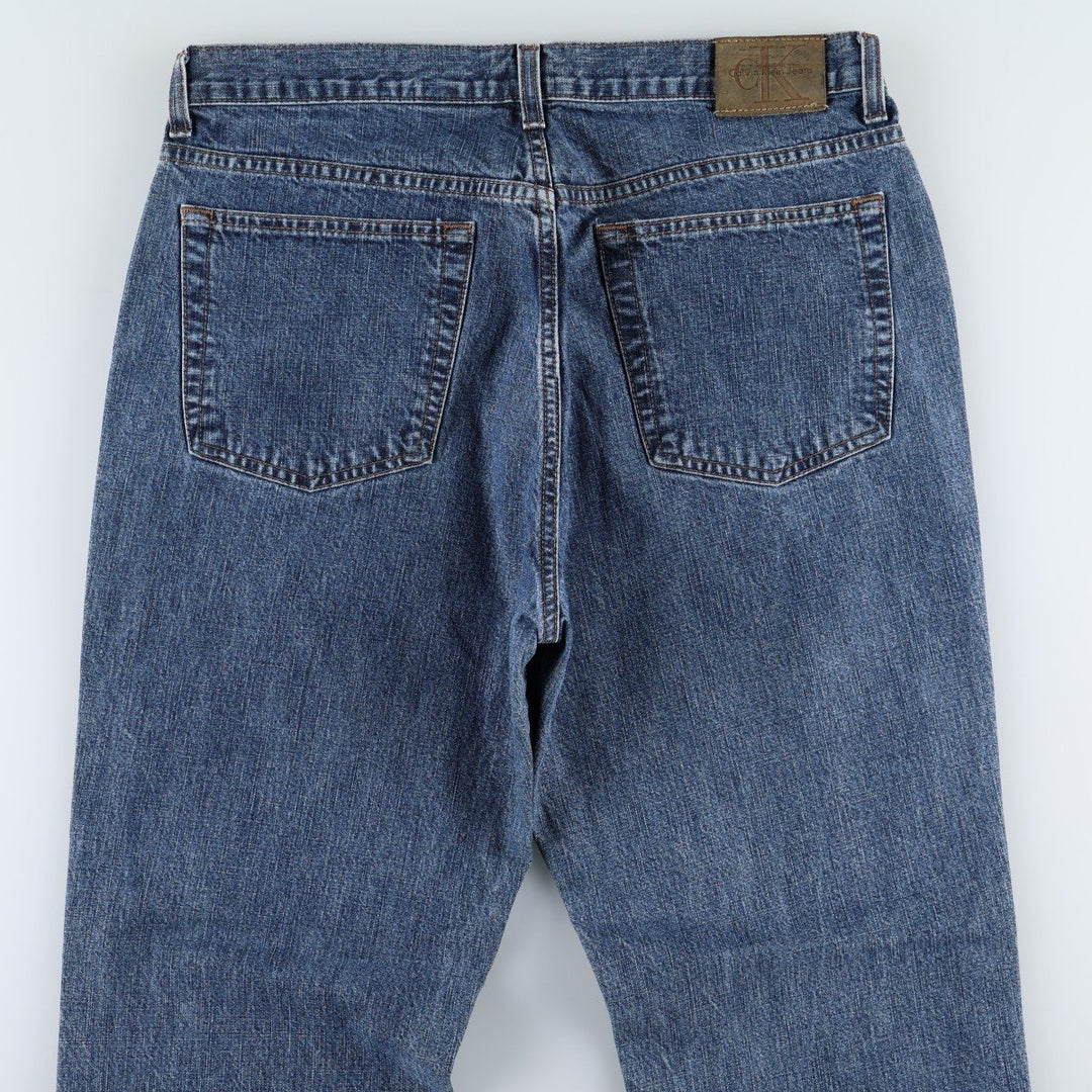 90s-00'S Calvin Klein JEANS straight denim pants, men's size W33 (approx.) cotton blue type Vintage Second Hand