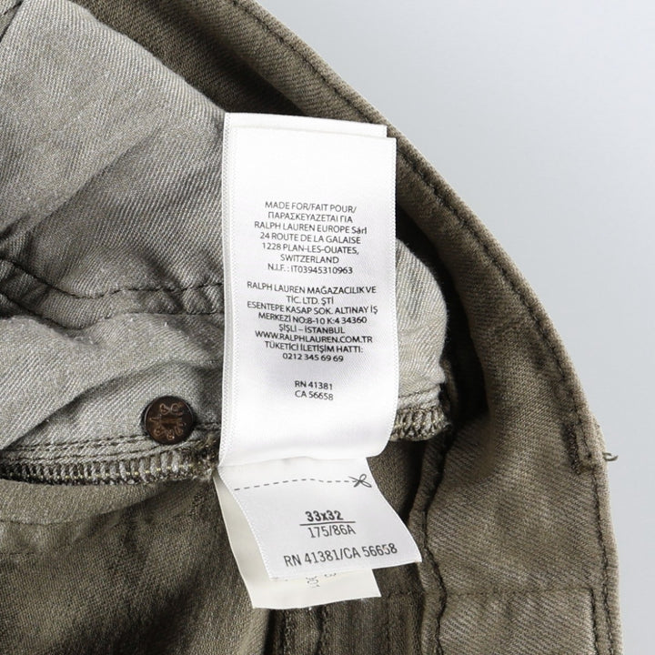 Ralph Lauren POLO RALPH LAUREN straight denim pants for men, W34 equivalent cotton Khaki type Vintage Second Hand