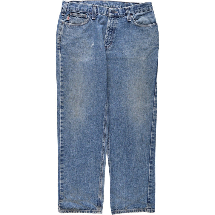 Carhartt FR Series Relaxed Fit Tapered Denim Pants, Men's W36 (approx.) cotton blue type Vintage Second Hand