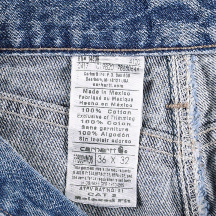 Carhartt FR Series Relaxed Fit Tapered Denim Pants, Men's W36 (approx.) cotton blue type Vintage Second Hand