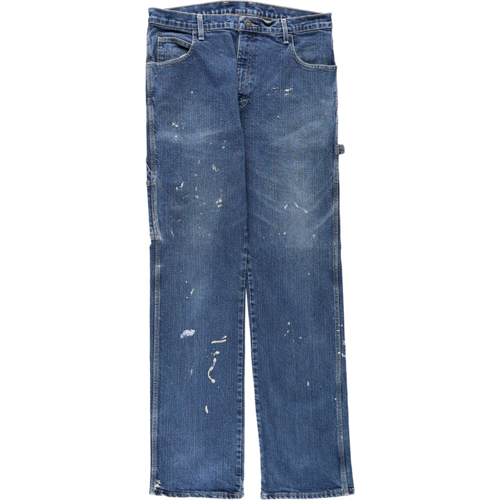 Dickies denim painter pants for men, equivalent to W35 cotton blue type Vintage Second Hand