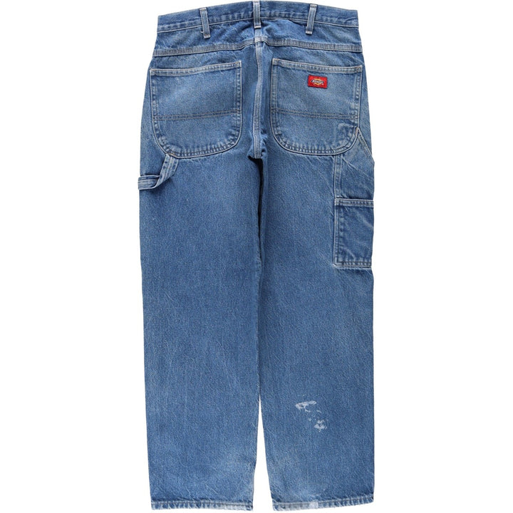 Dickies denim painter pants for men, equivalent to W33 cotton blue type Vintage Second Hand