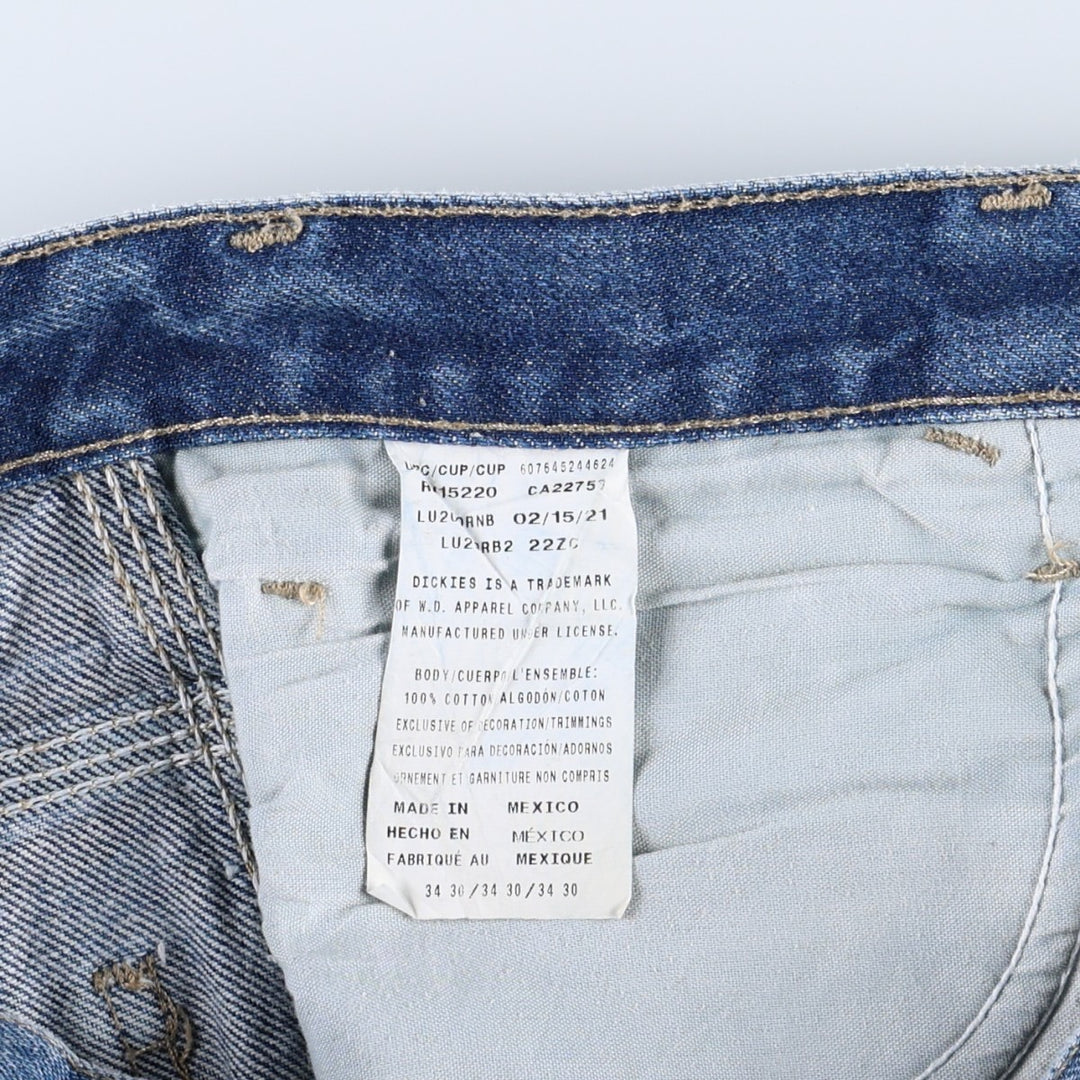 Dickies denim painter pants for men, equivalent to W34 cotton blue type Vintage Second Hand