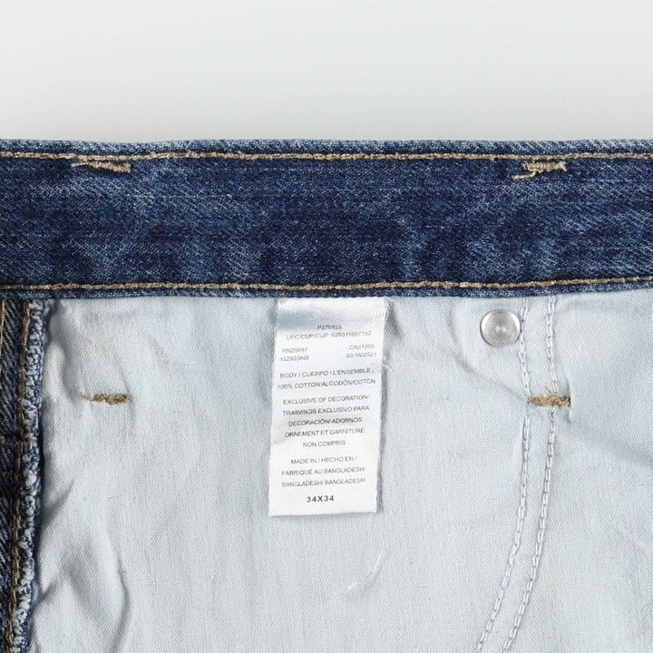 Dickies Painted Double Knee Denim Work Pants, Men's Size W34 (approx.) cotton blue type Vintage Second Hand