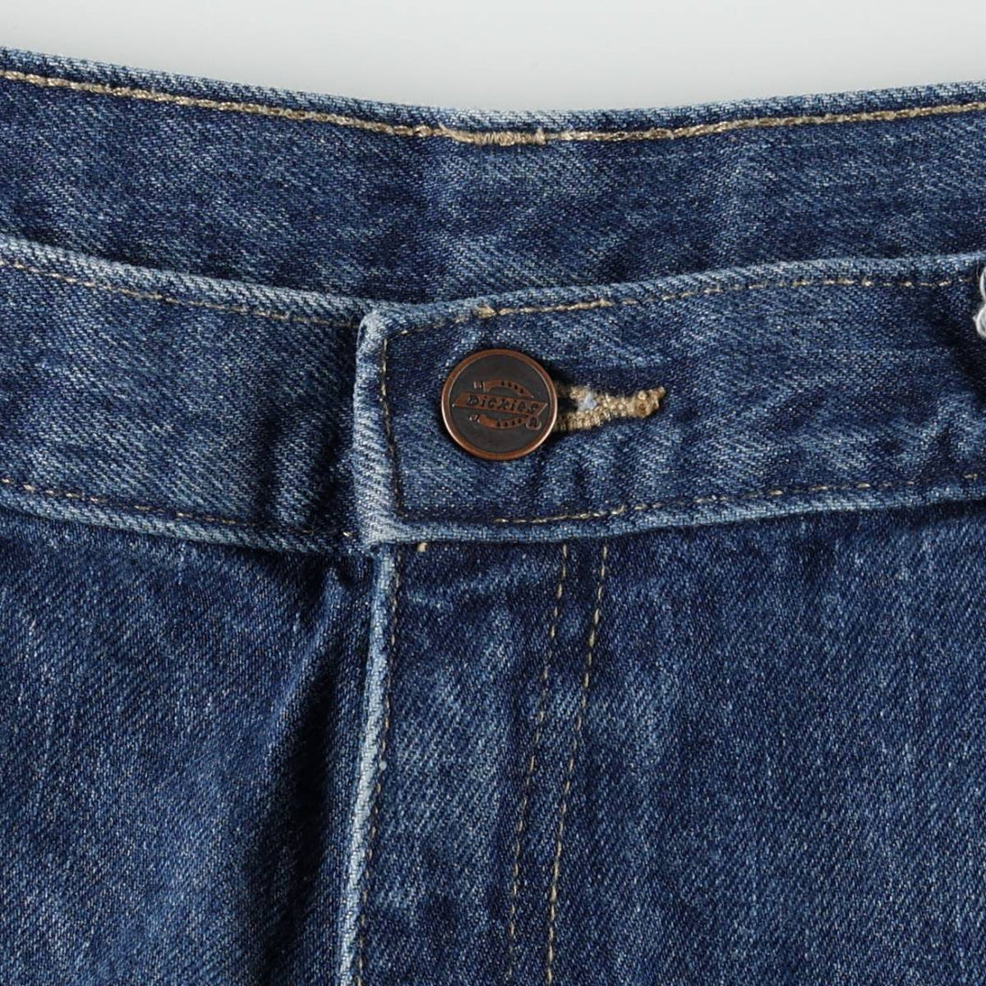 Dickies Painted Double Knee Denim Work Pants, Men's Size W34 (approx.) cotton blue type Vintage Second Hand