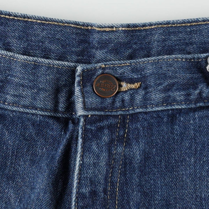 Dickies Painted Double Knee Denim Work Pants, Men's Size W34 (approx.) cotton blue type Vintage Second Hand