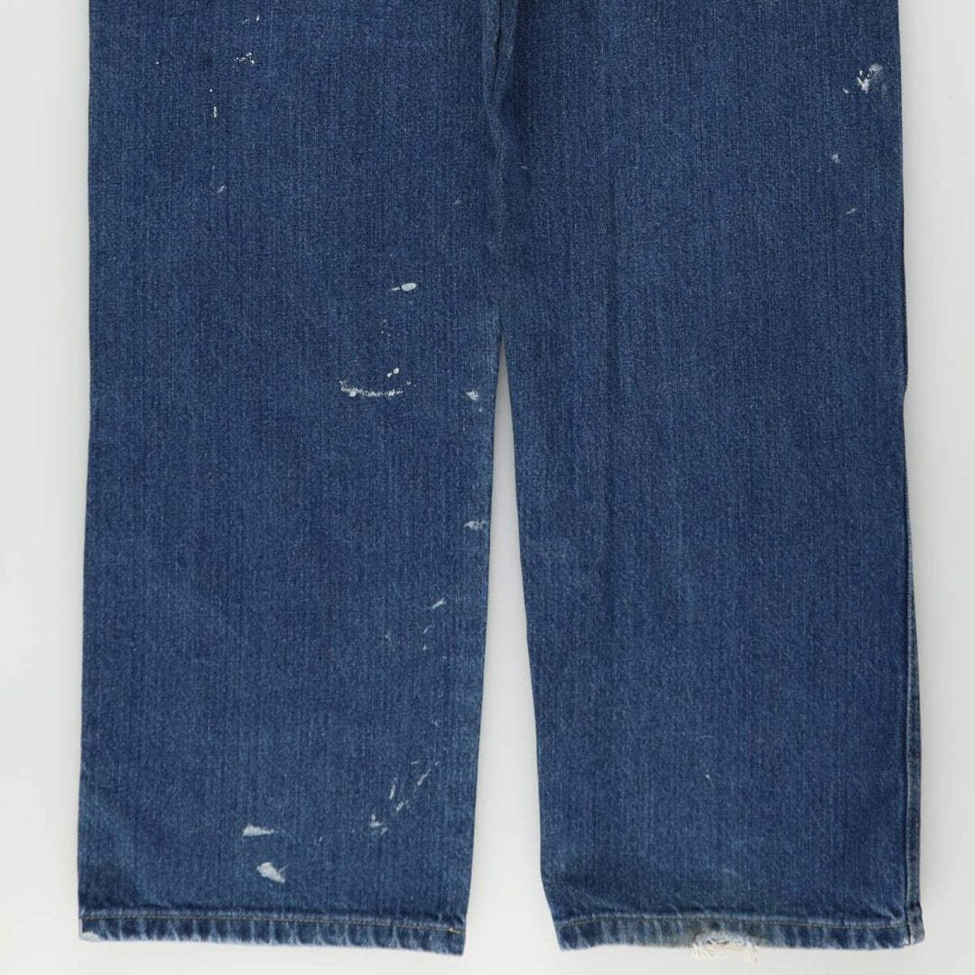 Dickies Painted Double Knee Denim Work Pants, Men's Size W34 (approx.) cotton blue type Vintage Second Hand