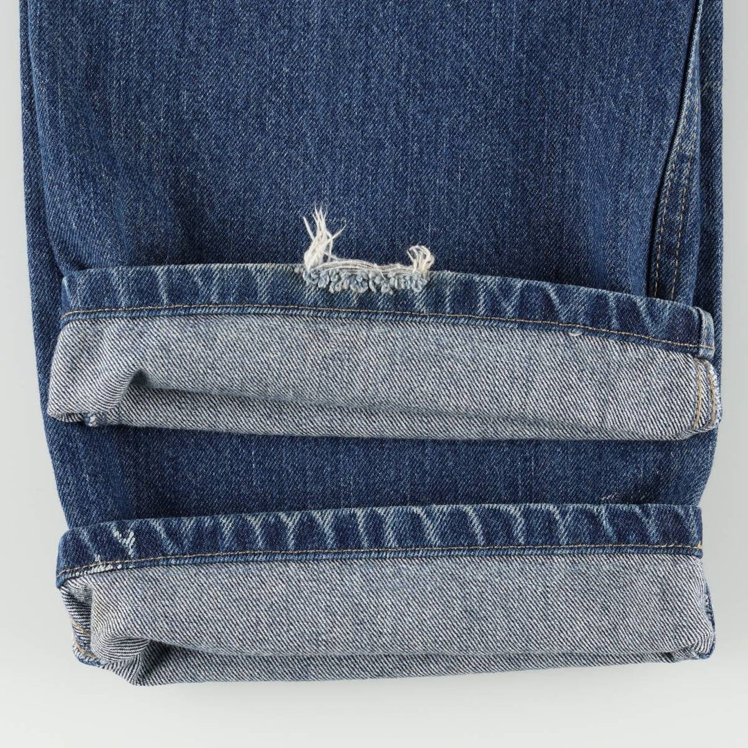 Dickies Painted Double Knee Denim Work Pants, Men's Size W34 (approx.) cotton blue type Vintage Second Hand