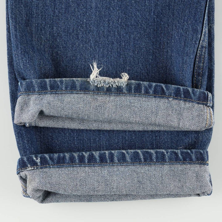 Dickies Painted Double Knee Denim Work Pants, Men's Size W34 (approx.) cotton blue type Vintage Second Hand