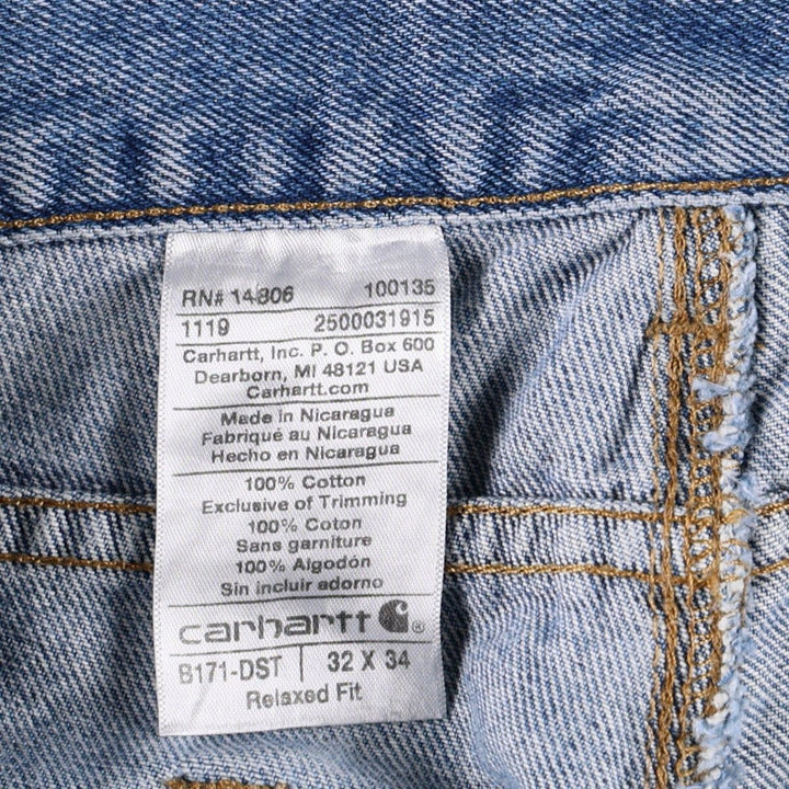 Carhartt Relaxed Fit Denim Painter Pants, Men's Size W32 (approx.) cotton blue type Vintage Second Hand