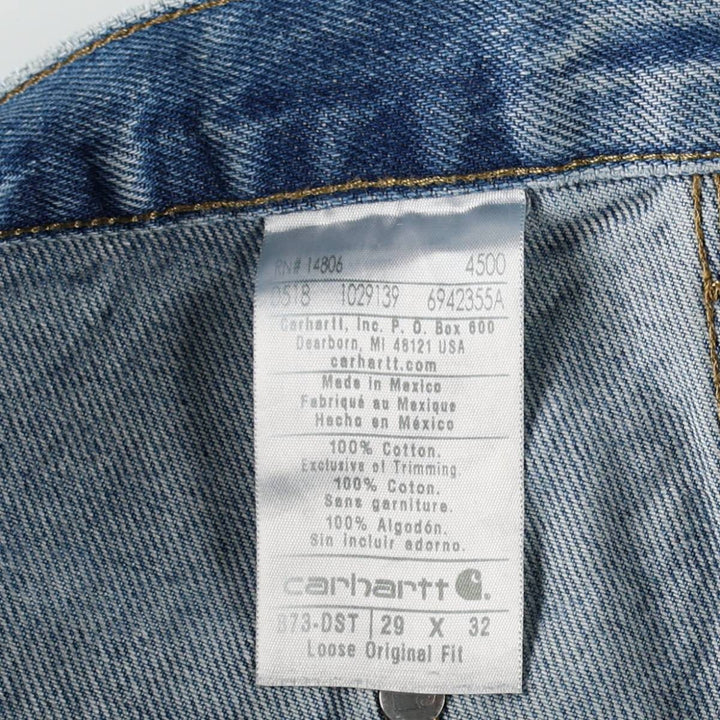 Carhartt Loose Original Fit Double Knee Denim Painter Pants, Men's Size W28 (approx.) cotton blue type Vintage Second Hand