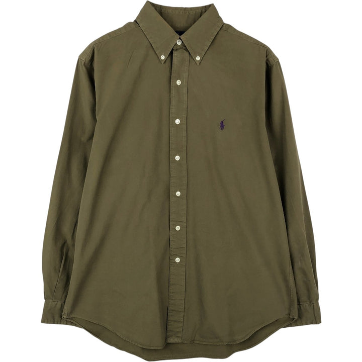 Ralph Lauren Classic Fit Long Sleeve Button Down Shirt Men's M cotton Khaki type Vintage Second Hand