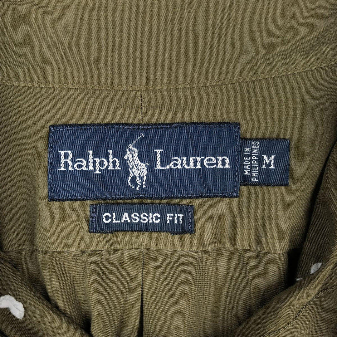 Ralph Lauren Classic Fit Long Sleeve Button Down Shirt Men's M cotton Khaki type Vintage Second Hand