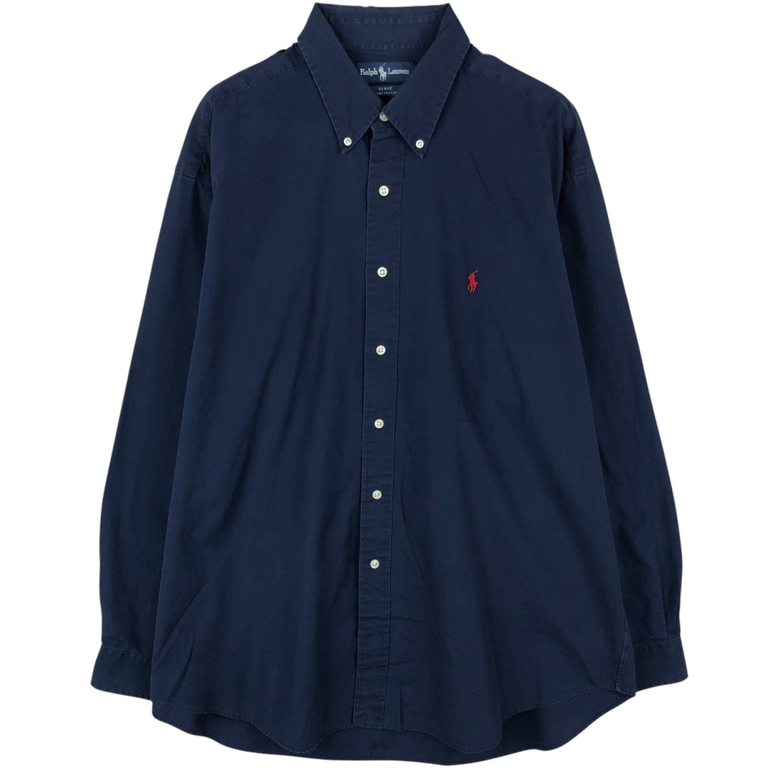 Ralph Lauren BLAKE long sleeve button down shirt, men's XL size cotton navy blue type Vintage Second Hand
