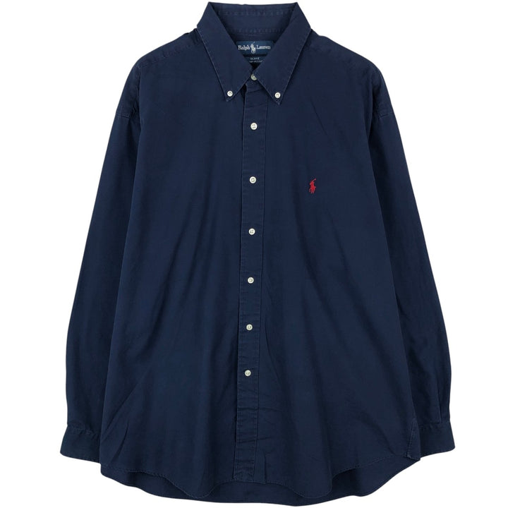 Ralph Lauren BLAKE long sleeve button down shirt, men's XL size cotton navy blue type Vintage Second Hand