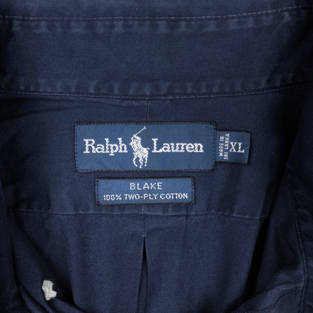 Ralph Lauren BLAKE long sleeve button down shirt, men's XL size cotton navy blue type Vintage Second Hand