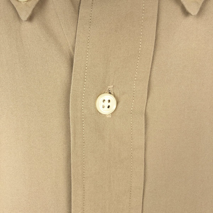 Ralph Lauren Classic Fit Long Sleeve Button Down Shirt Men's XL cotton beige type brown Vintage Second Hand