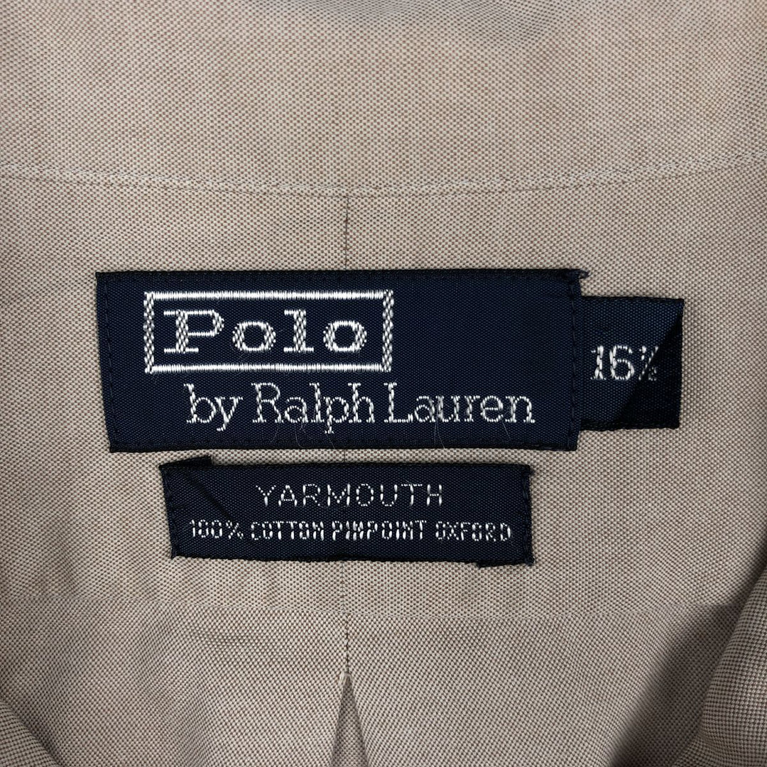 Ralph Lauren POLO by Ralph Lauren YARMOUTH long sleeve button down shirt, men's size L cotton gray type Vintage Second Hand