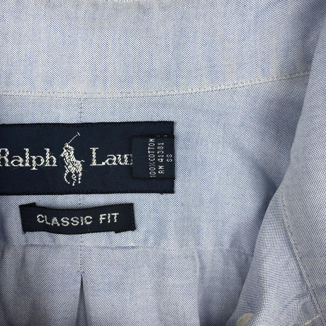 Ralph Lauren Classic Fit Long Sleeve Button Down Shirt, Men's Size L cotton Blue type light blue Vintage Second Hand