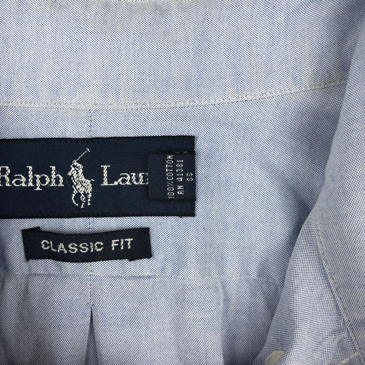 Ralph Lauren Classic Fit Long Sleeve Button Down Shirt, Men's Size L cotton Blue type light blue Vintage Second Hand