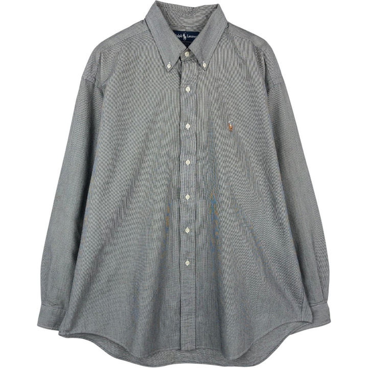Ralph Lauren BLAKE long sleeve button down shirt, men's XL size cotton black type Vintage Second Hand