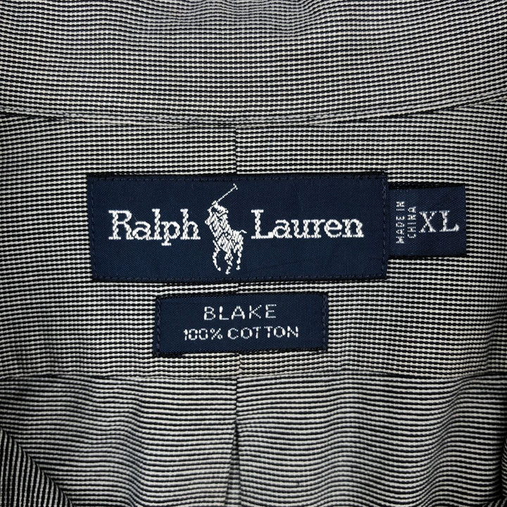 Ralph Lauren BLAKE long sleeve button down shirt, men's XL size cotton black type Vintage Second Hand