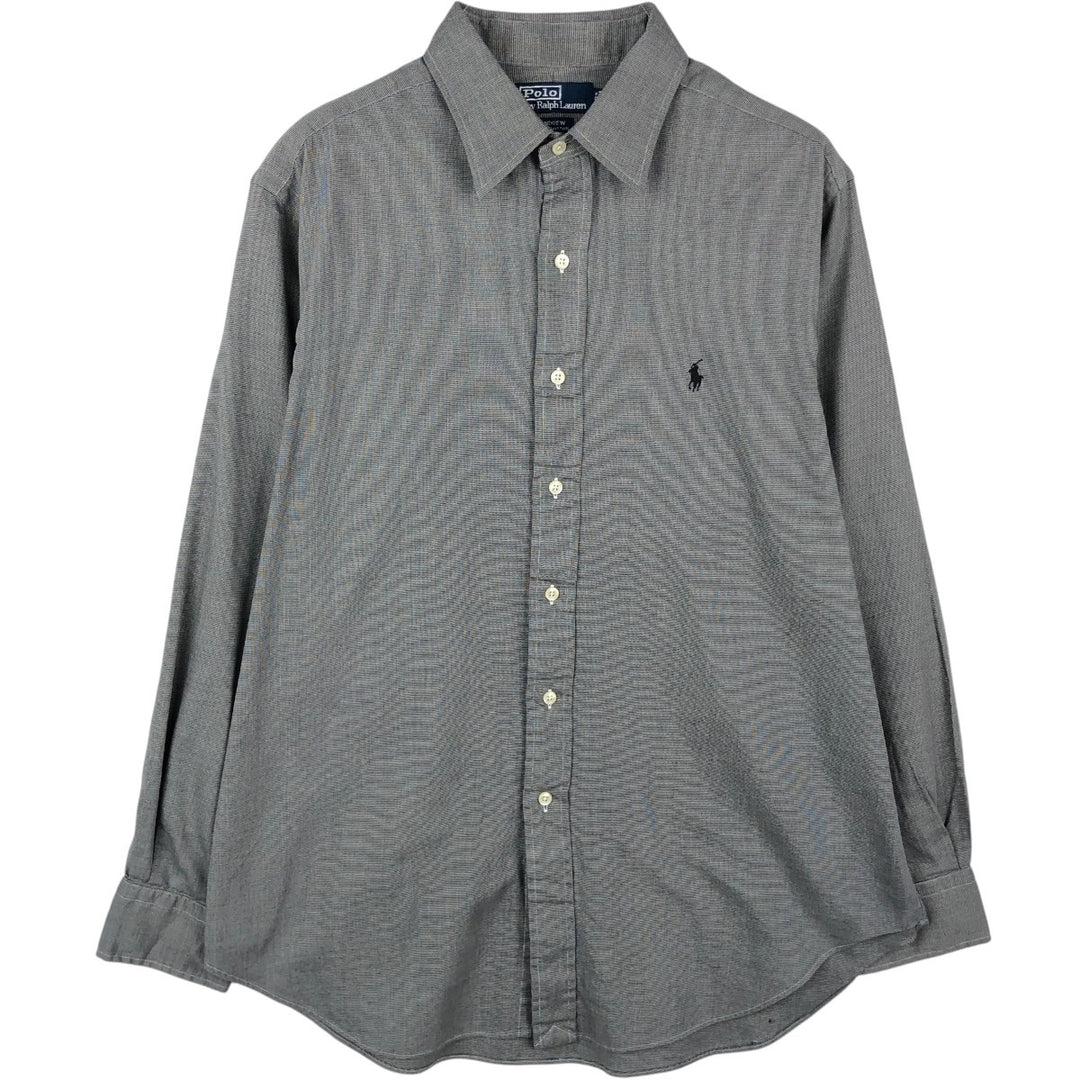 Ralph Lauren POLO by Ralph Lauren ANDREW long sleeve cotton shirt, men's size L cotton gray type Vintage Second Hand