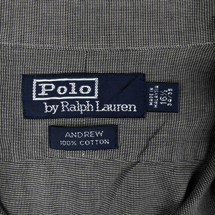 Ralph Lauren POLO by Ralph Lauren ANDREW long sleeve cotton shirt, men's size L cotton gray type Vintage Second Hand